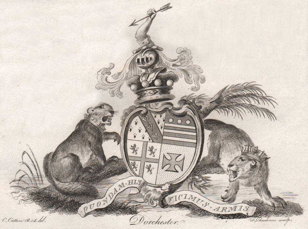 DORCHESTER. Coat of Arms. Heraldry 1790 old antique vintage print picture